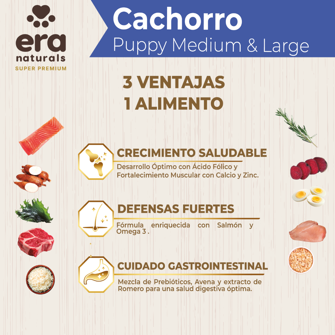 Era Naturals Cachorro Raza Mediana y Grande Alimento Super Premium Era Naturals Cachorro Raza Mediana y Grande Alimento Super Premium